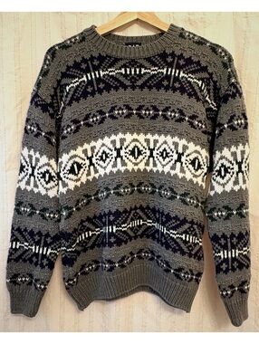 Vintage 90s GAP Cotton Patterned Pullover Sweater Size Small #rare #fallsweater